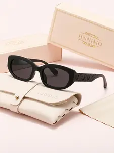 Elegant Women's Oversized Eyeglasses, Slimming Face Design, Includes Eye-Catching Case & Cloth, Perfect Gift for Her, Classic Shades