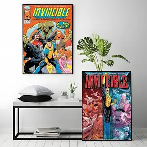 animated series Invincible Series Poster HD Heavy-Duty Self-Adhesive Waterproof Wall Decor – Tool-Free Install, Durable & Reusable Conceals Wall Flaws | Elevates Home Style | Ideal for Living Rooms, Bathrooms & Kitchens