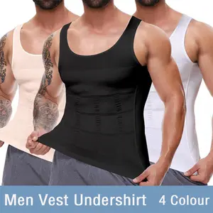 Men Compression Shirt - Body Shaper Tummy Control Vest Workout Tank Top Undershirt Shapewear Thermal Garments