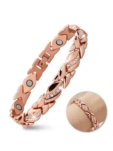 Ladies' bracelet, 3500 Gauss magnetic super strong ladies' bracelet, crystal Valentine's Day jewelry gift, outdoor fun, Adjustable bracelets, with bracelet adjuster included