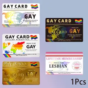 PVC Gay Pride Lifetime Membership Card Decoration, 8.5x5.4 Cm Size, Positive Energy Conveying Design, Ideal Gift for Christmas & April Fools' Day