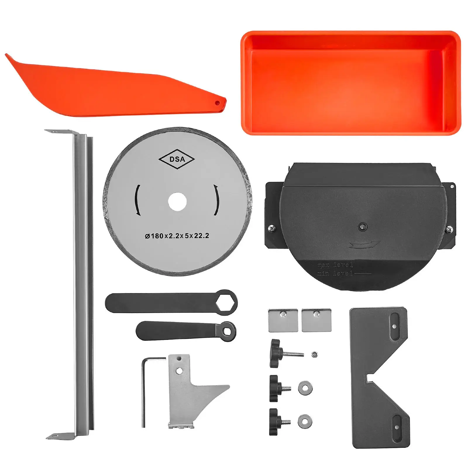 VEVOR 7-Inch Blade Tile & Stone Cutter, 65Mn Steel Blade, 3500 RPM Motor, Dust-Free Design, 0-45 Degree Adjustable Cutting Angles, Galvanized Steel Table, Water Reservoir, 0.09 in, 1.25 in, 13 x 14 in Main Table