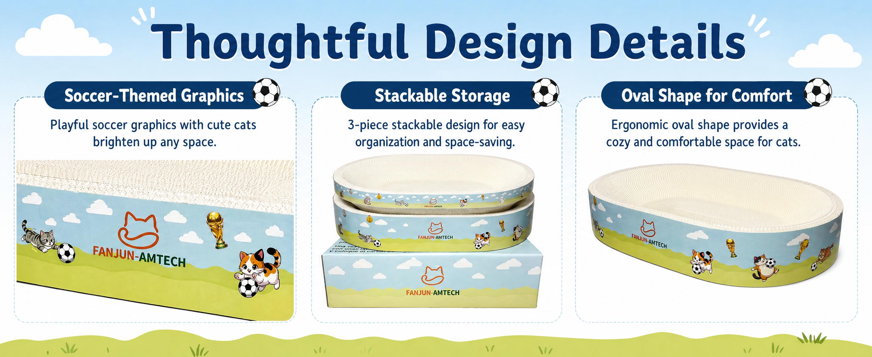 Heavy Duty Cat Scratcher Lounge, 3-in-1 Stackable Large Cat Scratching Bed, Premium High-Density Durable Corrugated Paper, Safe & Long-Lasting Cat Furniture Set cool cat stuff cat stuff for indoor tiktokshopsummersale
