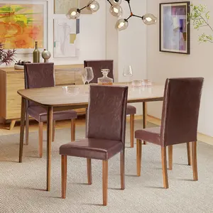 Faux Leather Dining Chairs Set of 4 - Comfortable & Stylish for Home & Office Use Faux Leather Dining Chairs Set of 4 - Comfortable & Stylish for Home & Office Use