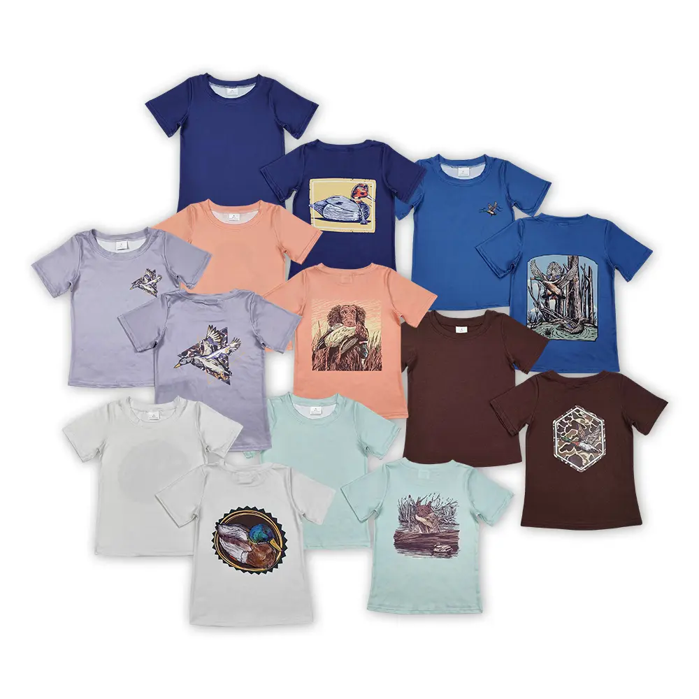 Toddler Boy's Graphic T-shirt, Soft Short Sleeve Casual Top with Duck Hunting Design for Summer Wear, Baby Boy Clothes, Casual Tops