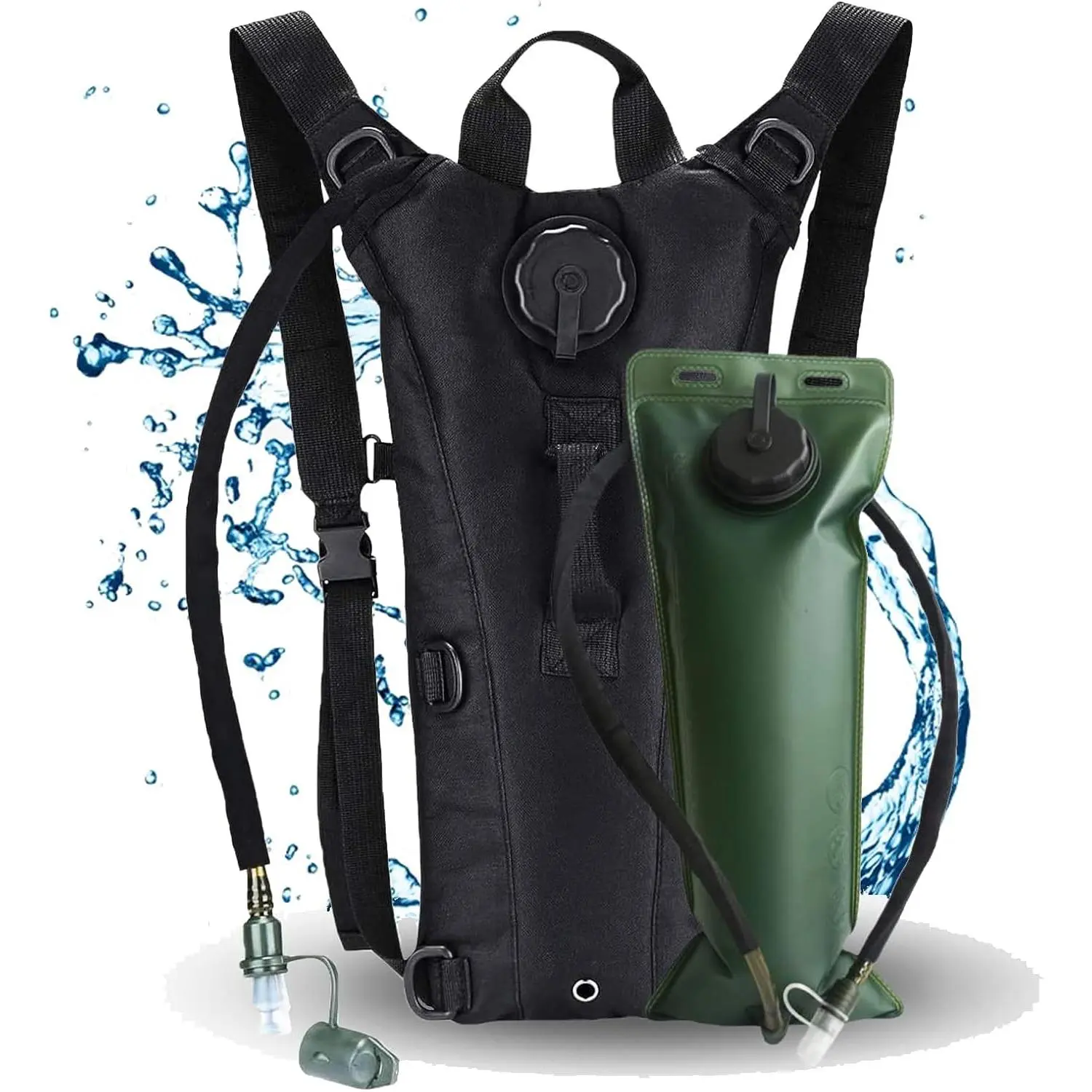 Men's and women's outdoor sports backpack, 101.44 oz (3L) water bag, portable water storage backpack, lightweight and practical, suitable for hiking, traveling, running, cycling, climbing, camping, sports accessories, holiday gifts, Christmas gifts