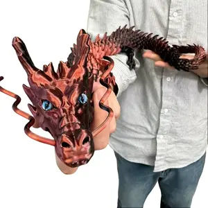 35.4-Inch Giant Movable 3D Printed Chinese Dragon Collection Ornament | Joint Movable Fantasy Decoration, Flexible Tabletop Sculpture, Suitable for Home/Office/Car Decoration | Mother's Day and Father's Day Unique Gifts, Best Spot Collection in the United