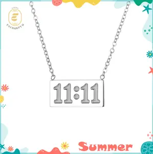 Lucky Echo 11:11 Number Pendant Necklace Wedding Engagement Anniversary Valentine's Day Birthday Gift Daily Wear Jewelry