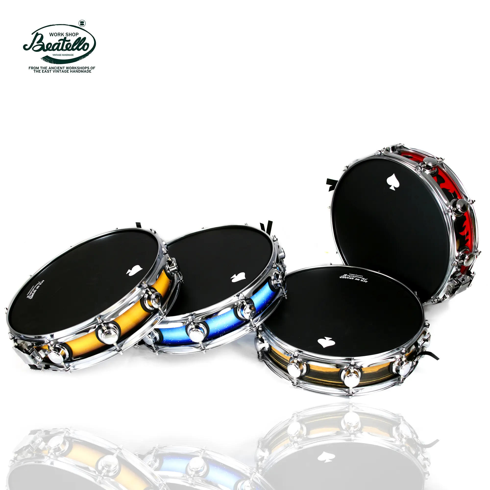 Beatello 14x4 inch Reggae Snare Drum, wooden drum shell, alloy snare strings, includes a drum key*1, suitable for beginners and professional musicians.