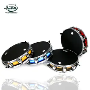 Beatello 14x4 inch Reggae Snare Drum, wooden drum shell, alloy snare strings, includes a drum key*1, suitable for beginners and professional musicians.