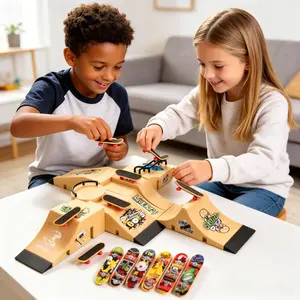 Fingerboard Modular Mini Skate Park Set – DIY Customizable Track & Ramp Combo for Kids & Adults, Safe & Non-Toxic Fun Toy fidget christmas party favor ideal choice
