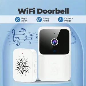 WiFi Doorbell Camera, Rechargeable 2.4GHz WiFi Video Doorbell with Camera, Smart Home Security Camera, Two Way Audio, Motion Detection Alarm, Wireless Video Doorbell