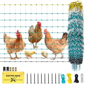 Poultry Netting Electric Fence - 41.5" H x 164' L, Portable Livestock Nets Mesh for Chickens, Ducks, Geese, Turkey, Electric Fencing for Backyards, Homesteaders, Farms, Ranches, Gardens