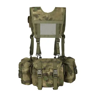 VT-8537 Tactical Gear Outdoor Webbing Set Camo Chest Rig Bag for Summer Activities with Essential Webbing Components and Durability