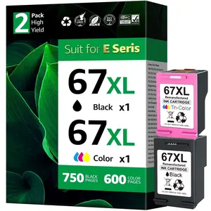 67XL Ink Cartridges Compatible for 67 Ink Cartridges DeskJet 2755e 2855e 4155e 4255e 6055e 6065e