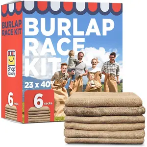 Potato Sack Race Bags 23x40 Set of 6 Fun Burlap Sacks for Kids & Adults Perfect for Field Day BBQs Picnics Parties & More