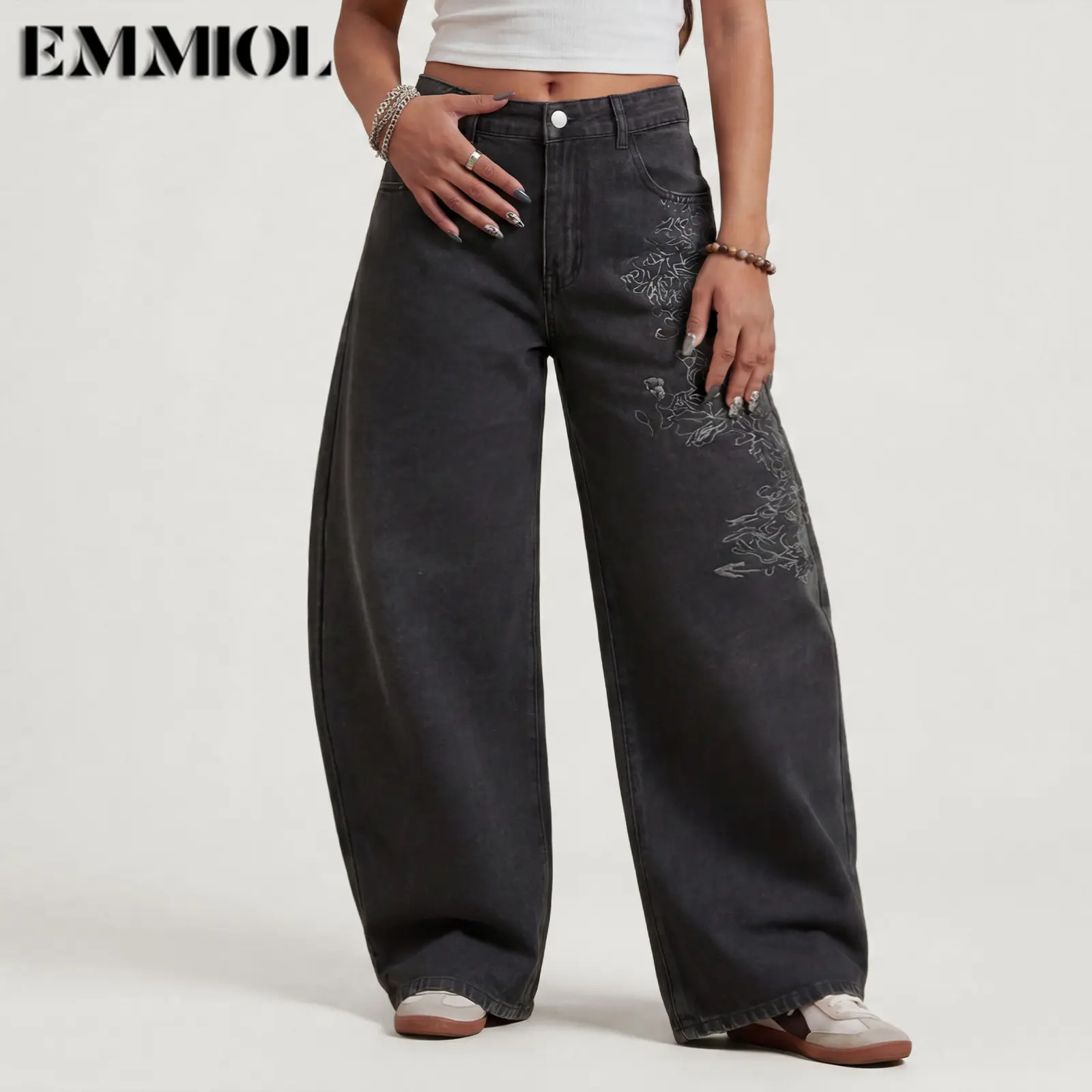 EMMIOLăBack to SchoolăWomen Boyfriends Hip Hop 90s Vintage Baggy Jeans Loose Denim Pants Mid-Low Waist Jeans Spring Glow Up EMMIOLăBack to SchoolăWomen Boyfriends Hip Hop 90s Vintage Baggy Jeans Loose Denim Pants Mid-Low Waist Jeans Spring Glow Up