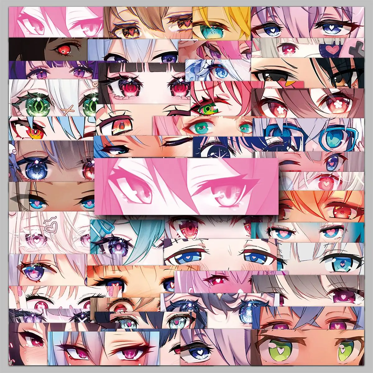 Anime Eye Pattern Sticker, 50pcs/set Durable Waterproof Self Adhesive Decor Paper, Decor Sticker for Gift Greeting Card Water Bottle Laptop Phone