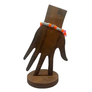 Just be You Pink and Orange Pony Bead Stretch Bracelet with Inspirational Message for Personal Style