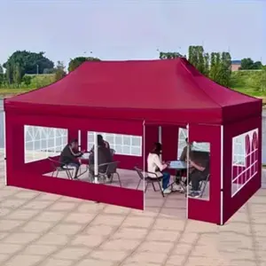 Extra Large Red/Blue Outdoor Tent - Durable Oxford Cloth Flysheet, Foldable & Portable Pop-Up Canopy with Transparent Window, Multi-Functional Party Tent for Outdoor Camping, Garden, Beach & Events, Folding Canopy