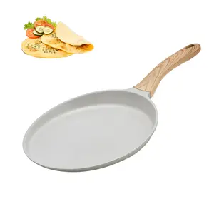 PFOA-Free Ceramic Crepe Pan + Spreader | Works on All Stoves (Induction Too!) | Ultimate Breakfast Gadget (White) Multifunction Non-Stick Egg Frying Pan