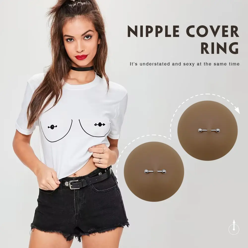 Taira Pierced Pasties Accessory - Body Jewelry for Women - Reusable Nipple Covers with Decorative Metal Accent