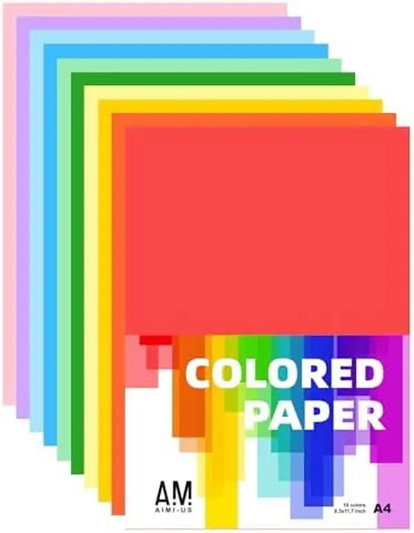 Non-Customized Bulk Heavyweight Sulphite Construction Paper, Smooth Acid-Free Durable Fade-Resistant A4 Assorted Colors Paper for Preschool & School Projects, Kids Classroom Supplies (100 Sheets), Arts