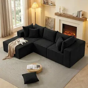 Winzoo 104" Cloud Sectional Couch with Sponge Cushion,Modern Modular L Shaped Sofa,Upholstered Couches for Living Room Furniture Bedroom Apartment