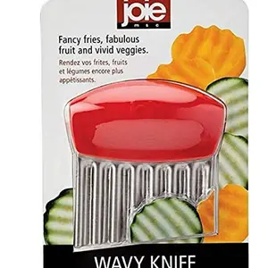 Joie Crinkle Cutter Kitchen Knife for Vegetables, Stainless Steel Blade, Colors May Vary