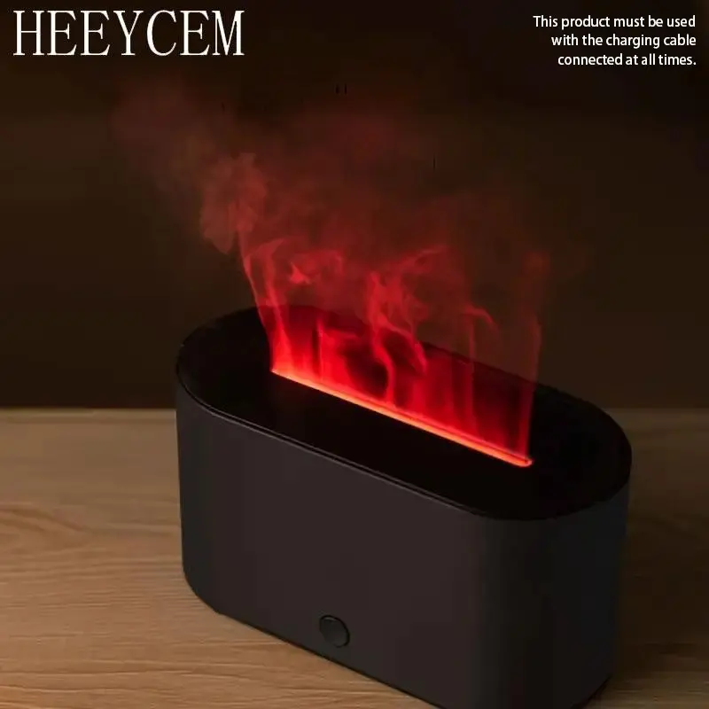 HEEYCEM LED Flame Aromatherapy Diffuser, USB Powered Simulated Flame Colorful Atmosphere Lamp Night Light, Intelligent Scent Machine for Bedroom, Living Room, Office, Aromatherapy For Home