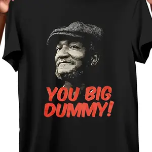 Plus Size Men's Casual Crew Neck T-Shirt - Funny TV Humor Drawing Print, Soft Cotton, 180g/m² - All-Season Wear | Loose Fit | Machine Washable