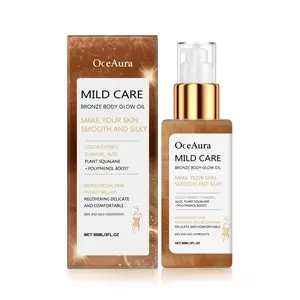 OceAura "Bronzing Body Shimmer Oil – Shimmery Bronze Liquid Rose Gold Highlighter Oil, Waterproof, Moisturizing, Massage Oil"