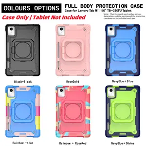 Case, Tablet Casing, Tablet Protective Cover for Lenovo Xiaoxin Pad & Tab M11/k11, Hybrid Shell Design, 360-Degree Rotating Handle Stand Protector Cover TB330FU/TB331FC