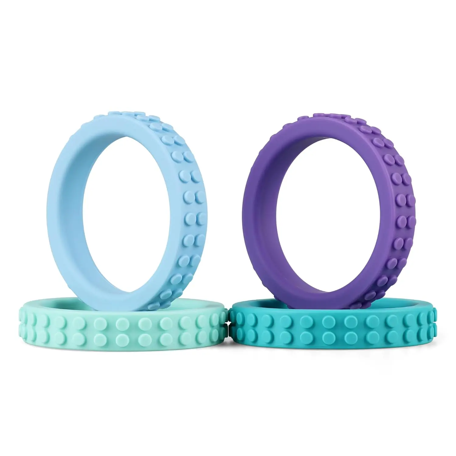 X-RBB08 Chew Bracelets for Sensory Kids, Silicone Chew Bracelet, Oral Motor Chewy Teether Bracelet for Chewers with Autism, ADHD, SPD, or Biting Needs, 4 Colors