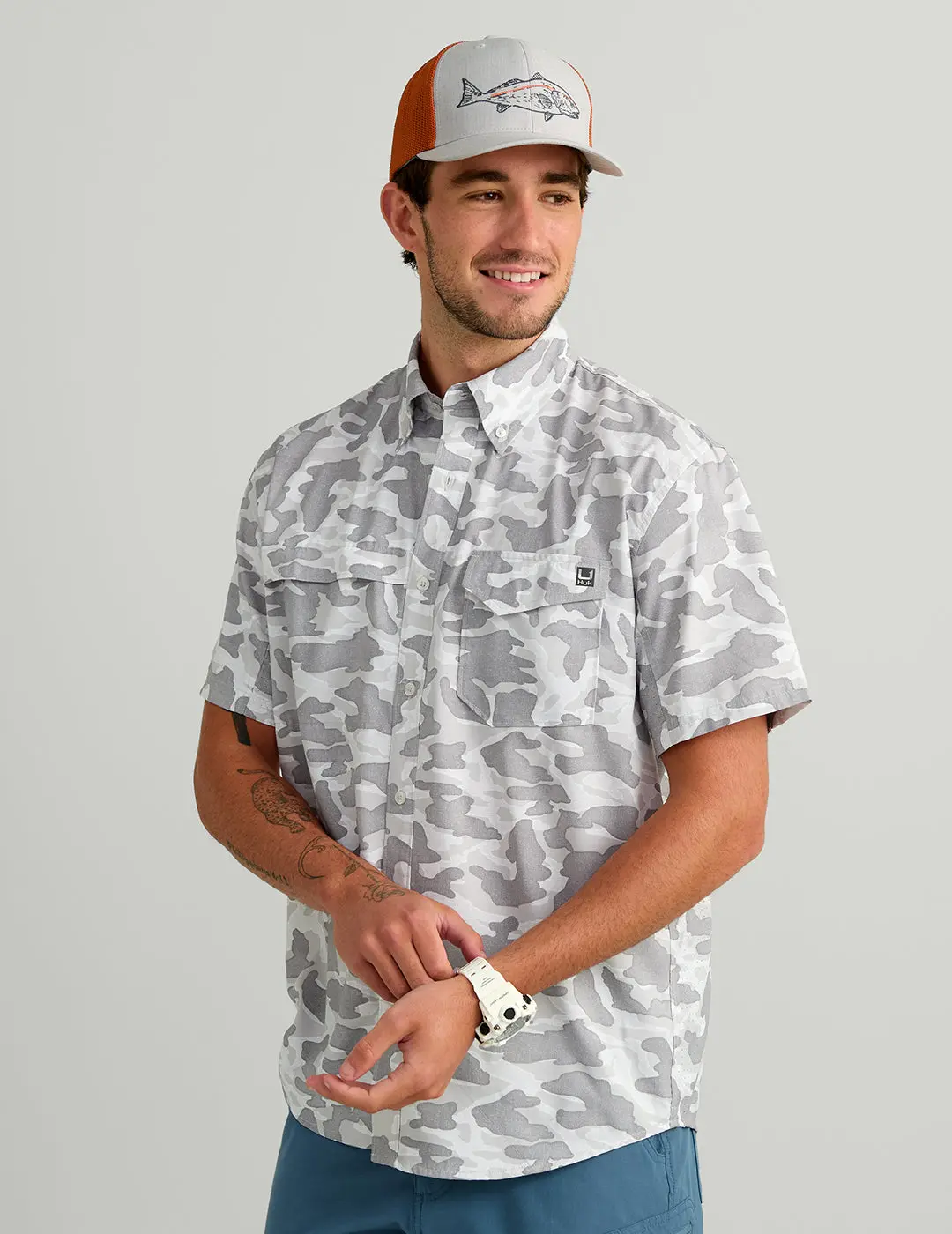 HUK Tide Point Short Sleeve Button-Down