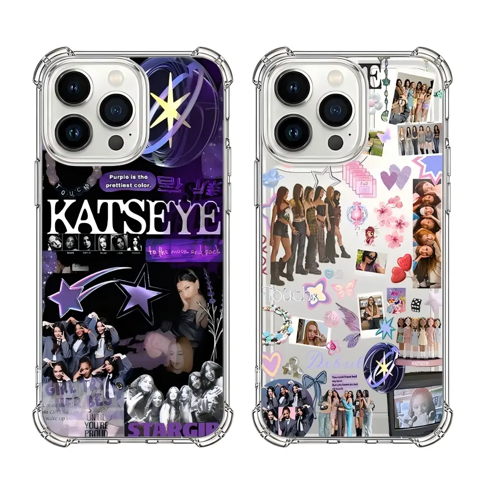 Hot INS Y2K Katseye Phone Cases For iPhone 17 Promax Pro Air 16 Plus 15 14 13 12 11 Anti Fall Transparent TPU Shockproof Protective Cover Gift For Birthday Christmas Halloween