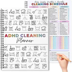 Cleaning Planner for Adults Teens, Undated Daily Weekly Monthly Cleaning Schedule and Checklist Organizer Planner, Editable Chore Chart Notebook for Household Cleaning Tasks, DIY  Improvement
