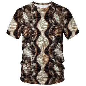 Unisex 3D Snake Skin Print T-Shirt, Realistic Reptile Pattern Casual Tee for Men Women, Streetwear Fashion for Daily Wear, Parties, Outdoor Activities, Trendy Graphic Top with Snake Scale Design