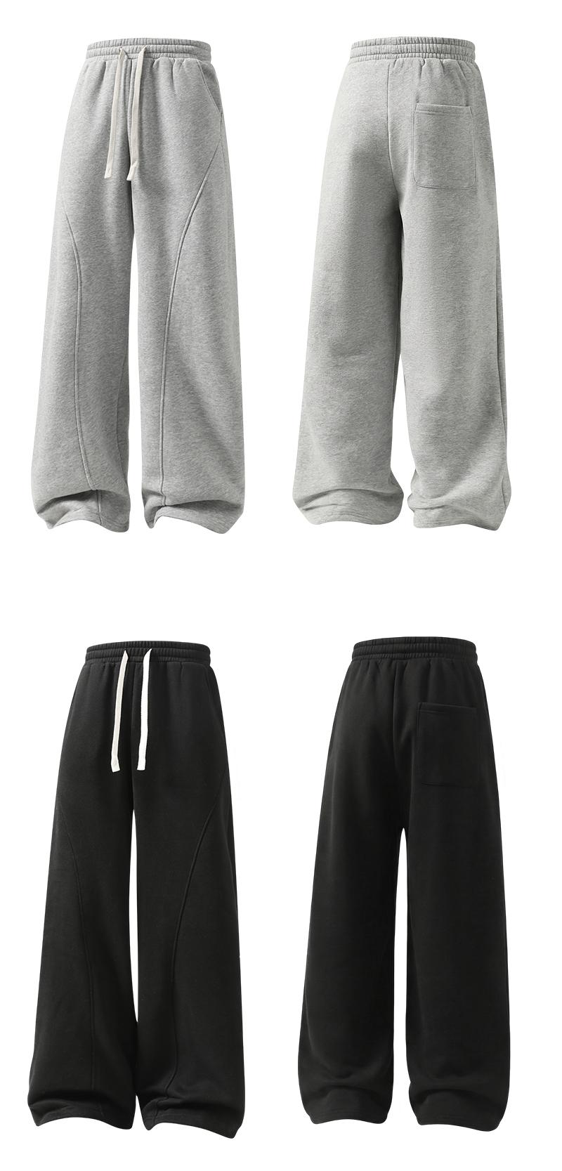 Men's Fleece Thermal Lined Sweatpants  Oversize Drawstring Waist Casual Loose Pants for Fall Winter School Season Daily Wear Stylish Menswear