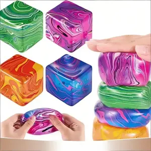 1pc Rotating Squeezing Cube, Soft Tpr Stress ReliefBlock, Ideal for Adults and Kids Travel Entertainment,Perfect Gift for Pressure Relief
