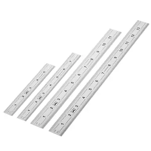 - Machinist Ruler, 4 Pack (6, 8, 12, 14 inch), Metric & Millimeter Ruler, 1/64, 1/32, mm and .5 mm, Stainless Steel