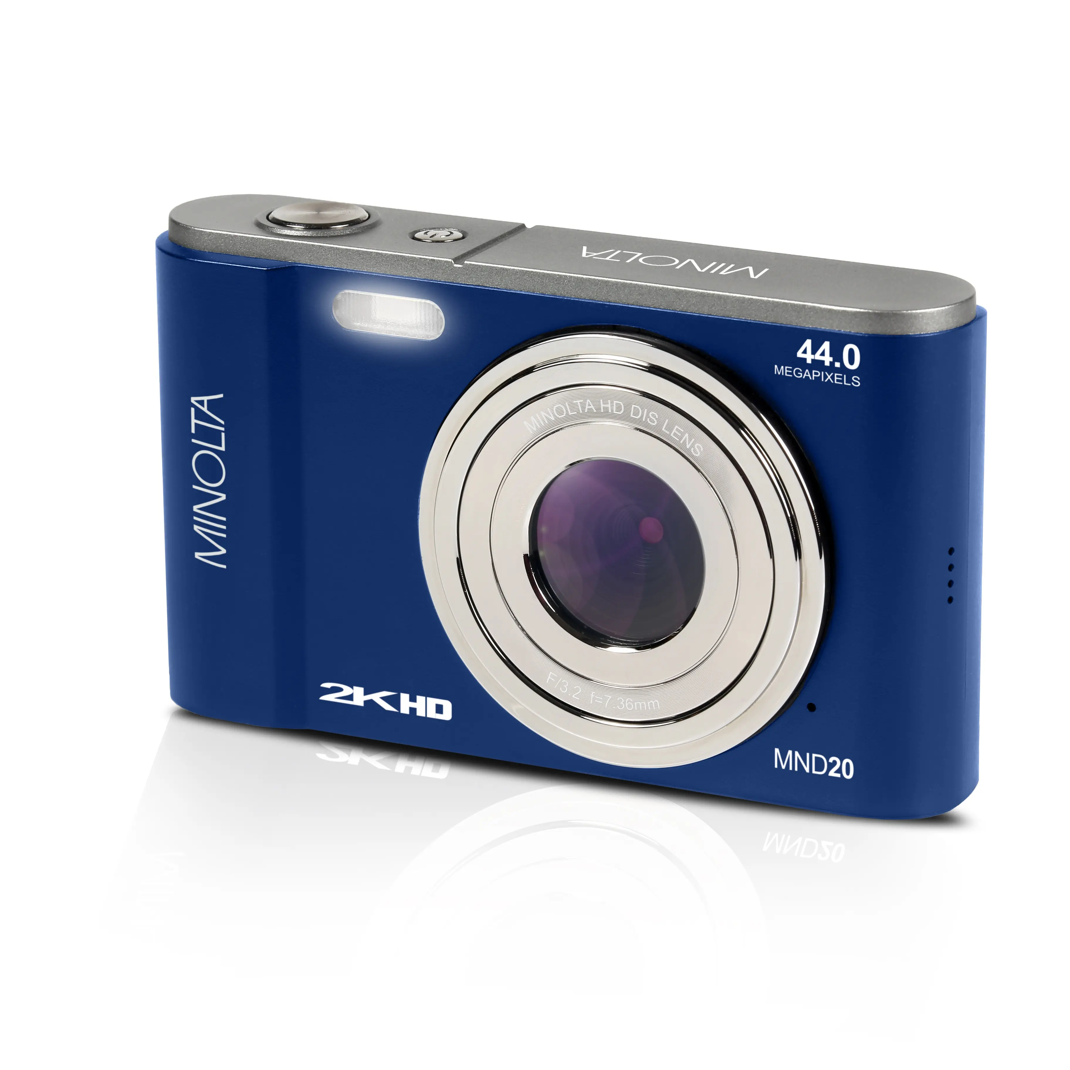 (Refurbished) Minolta MND20 44 MP / 2.7K Quad HD Digital Camera (BLUE)