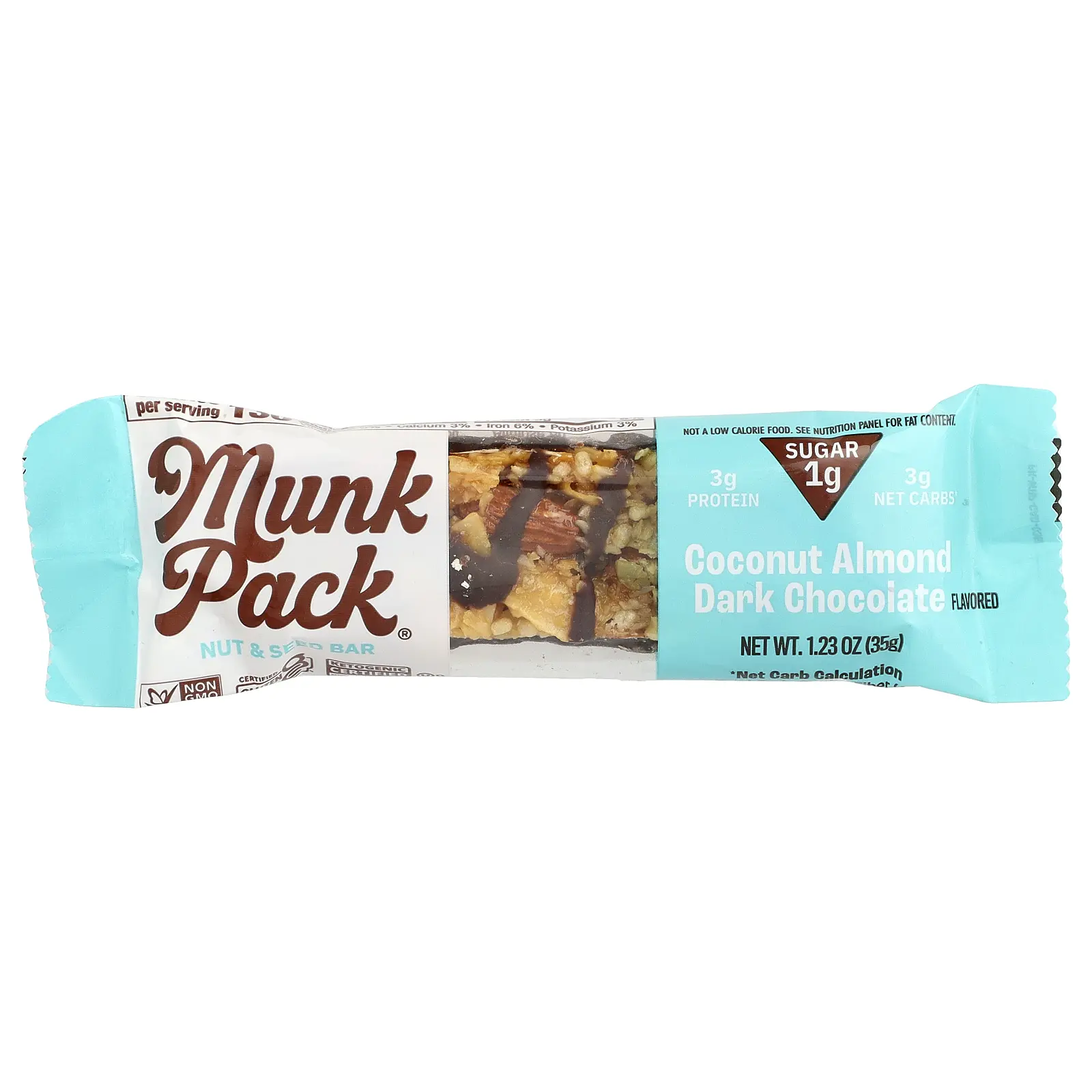 Munk Pack Nut & Seed Bar, Coconut Almond Dark Chocolate, 1.23 oz (35 g)