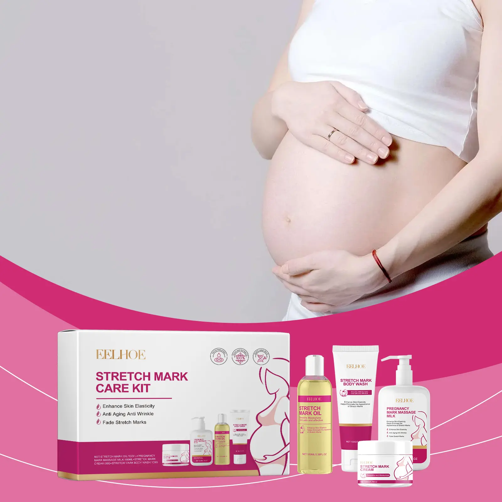 EELHOE Skin Care Set - Gentle Moisturizing for Pregnant and Postpartum Skin Fine Lines, Scars, Firming and Smoothing Skin, Body Care, Body Glaze
