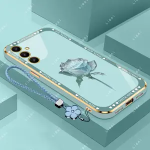 Suitable for [Galaxy A14 5g]phone case，affordable price,free beautiful four-leaf clover lanyard，exquisite and simple,High-end styles，drop-proof and fingerprint-resistant 995