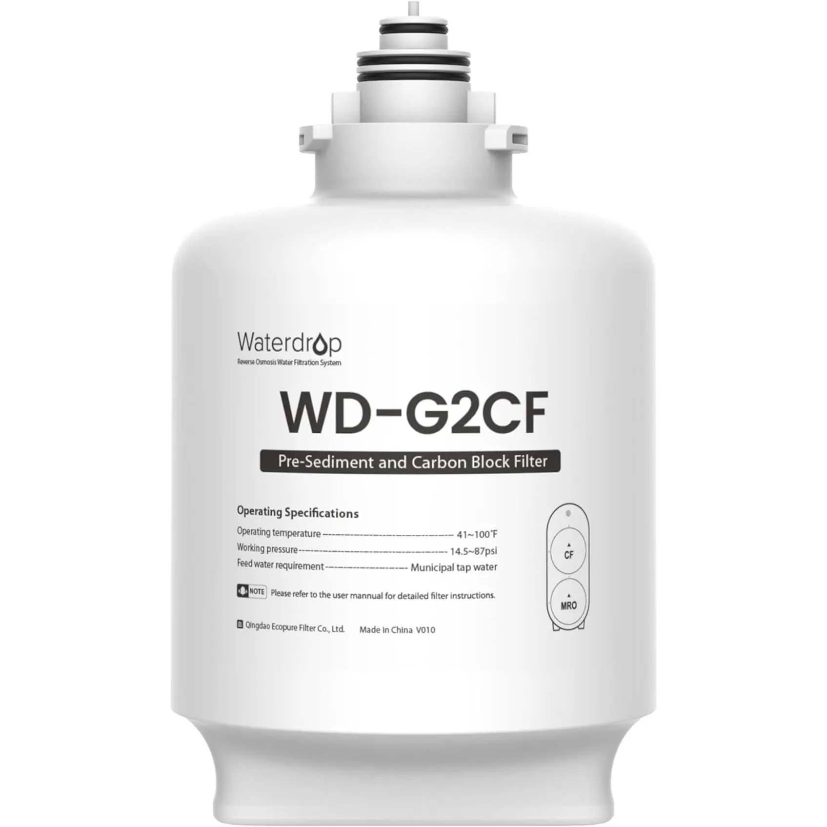 Filter, Replacement For WD-G2-W, WD-G2-B, WD-G2P600 Reverse Osmosis System, 12-Month Lifetime