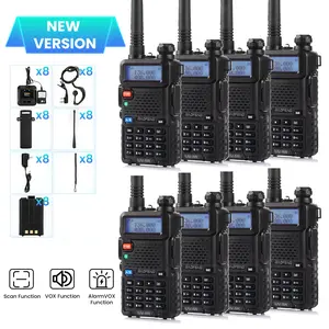 Baofeng UV-5R Dual Band Ham Radio Long Range, Handheld Walkie Talkie Long Range, Portable Handheld Durability Two Way Radio Transceiver, Audio Product Travel Gadgets (8 Pack-Black)