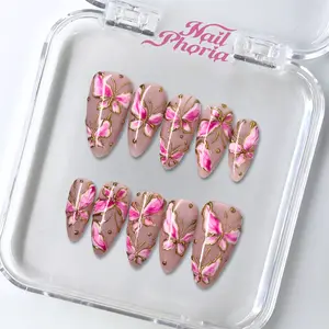 NailPhoria ENAMEL FLUTTER - Handmade Press-On Nails | Reusable, Salon-Quality, Long-Lasting, Glossy Design NailPhoria ENAMEL FLUTTER - Handmade Press-On Nails | Reusable, Salon-Quality, Long-Lasting, Glossy Design