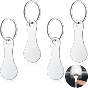 4 Pcs Portable Aluminum Key Ring Metal Shopping Trolley Tokens Unisex Gift Keyrings Shopping Cart Grocery Shopping TrolleysKeychain Generic Handbags