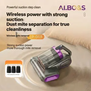 AI.BO&S Cordless Mattress Vacuum Cleaner LP-018 Handheld UV-C Bed Cleaner with Double-Cup LED Display Strong Suction Power for True Cleanliness